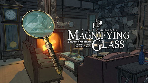 A screenshot from the game 'Blue Prince', depicting a UI element displaying a found magnifying glass